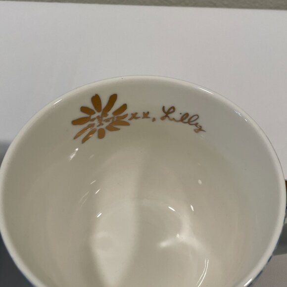 LILLY PULITZER (NEW) "High Maintenance" Set of 2 Ceramic Mugs, Royal/White-12 OZ - Picture 3 of 8